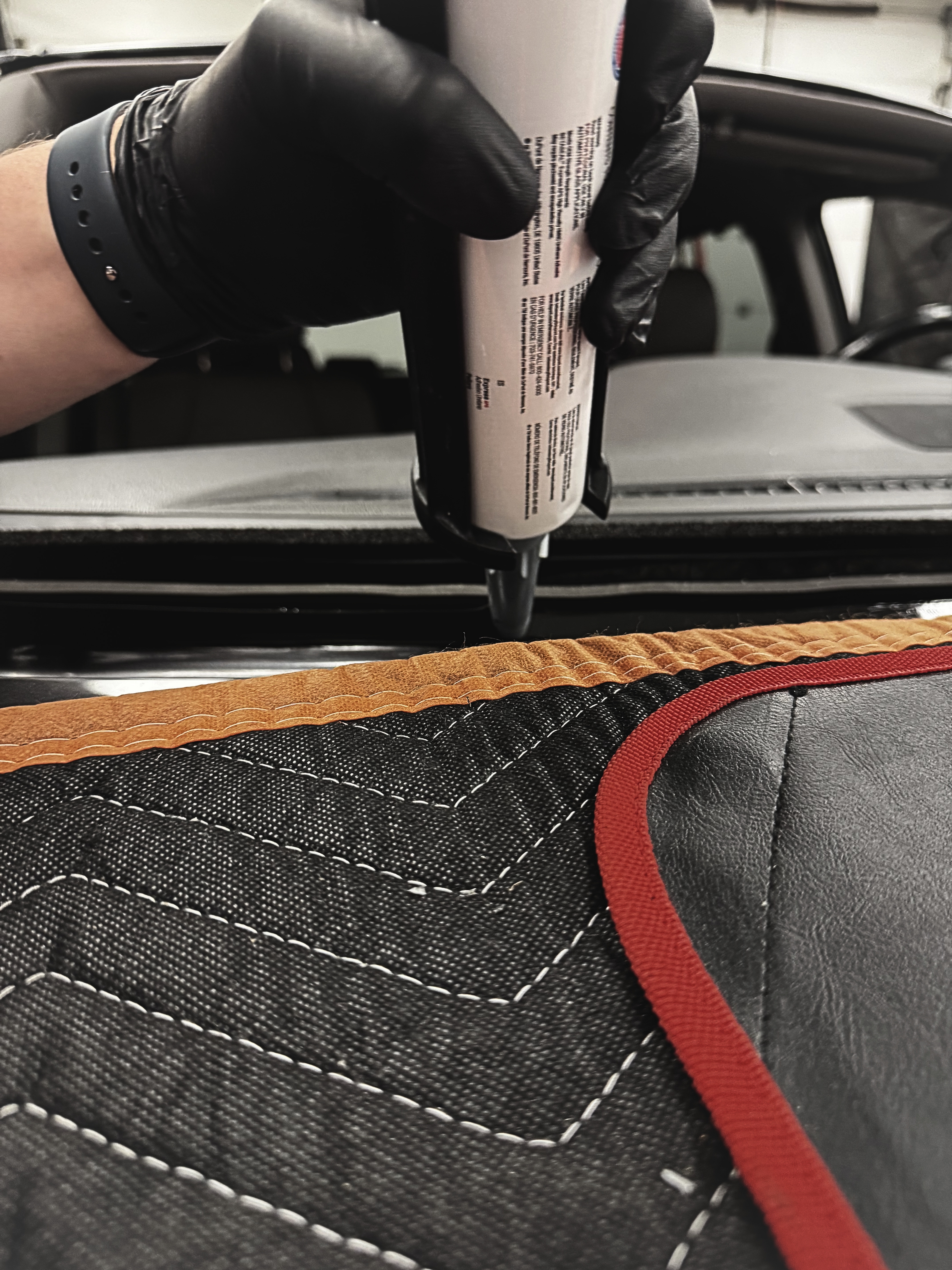 OEM urethane adhesive application at Ping Precision Auto Glass Columbus Indiana