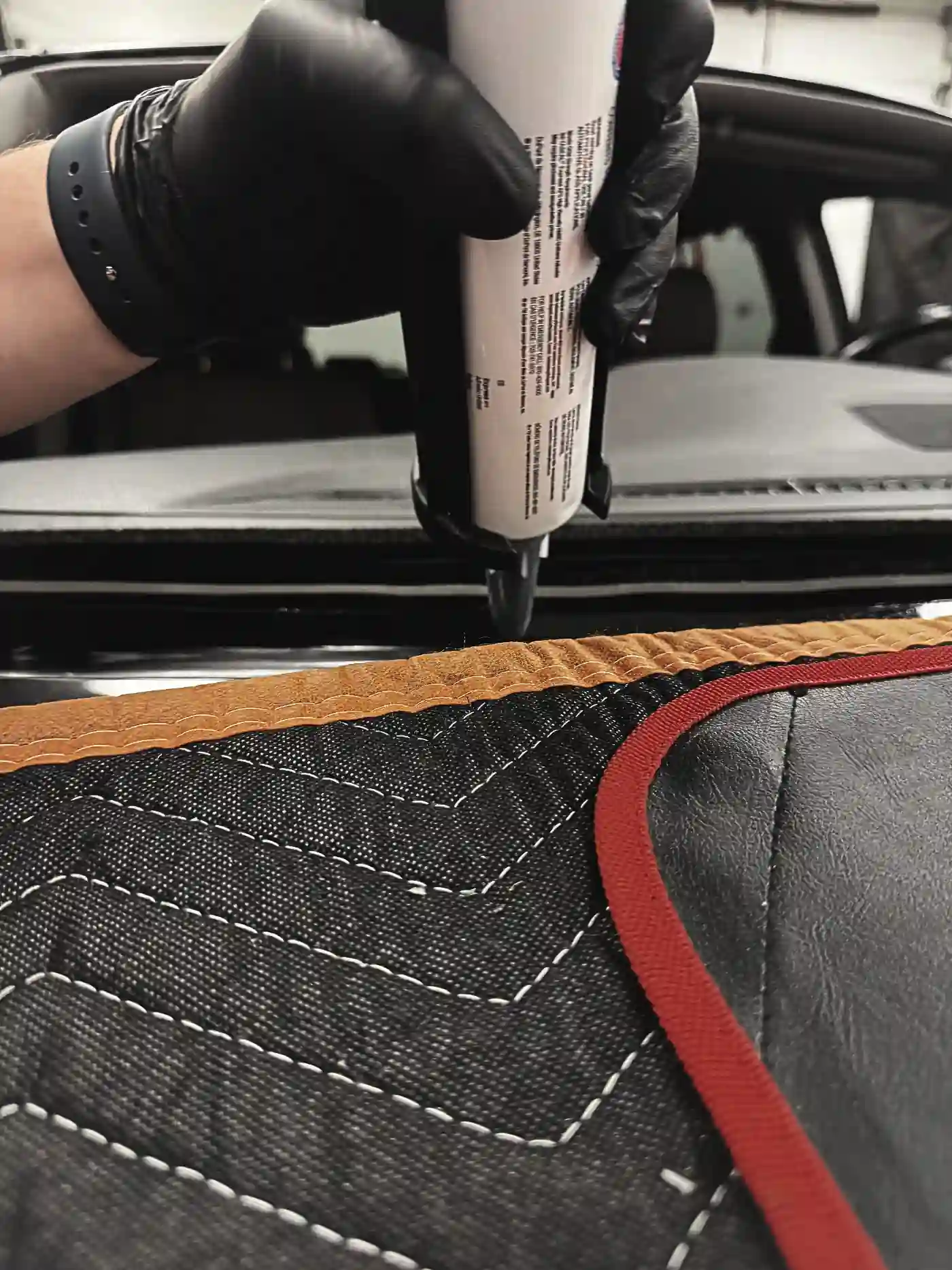 OEM urethane adhesive application at Ping Precision Auto Glass Columbus Indiana